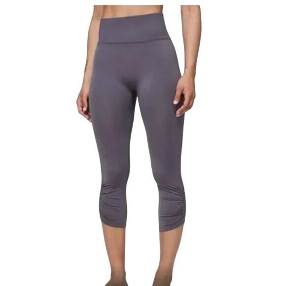 lululemon athletica Pants - Lululemon Ebb to Street Gray Seamless Capri Leggings